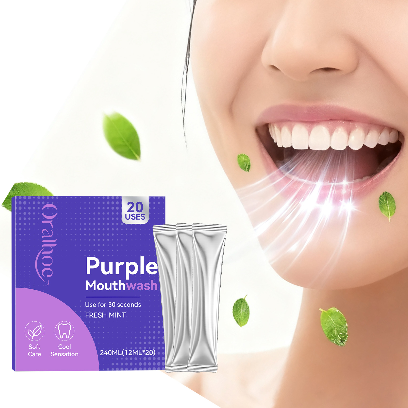 20 Stück, lila Mundspülung, zu – Teeth Whitening Mouthwash Bewertung und Preis